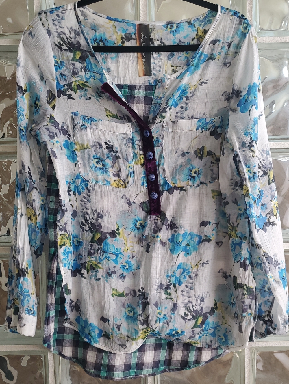 Aratta Silent Journey Blue Floral Tunic